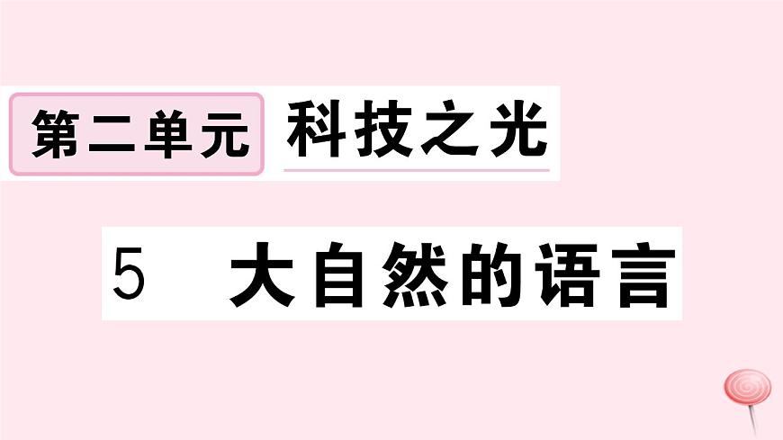 （江西专版）八年级语文下册第二单元5大自然的语言习题课件新人教版第1页