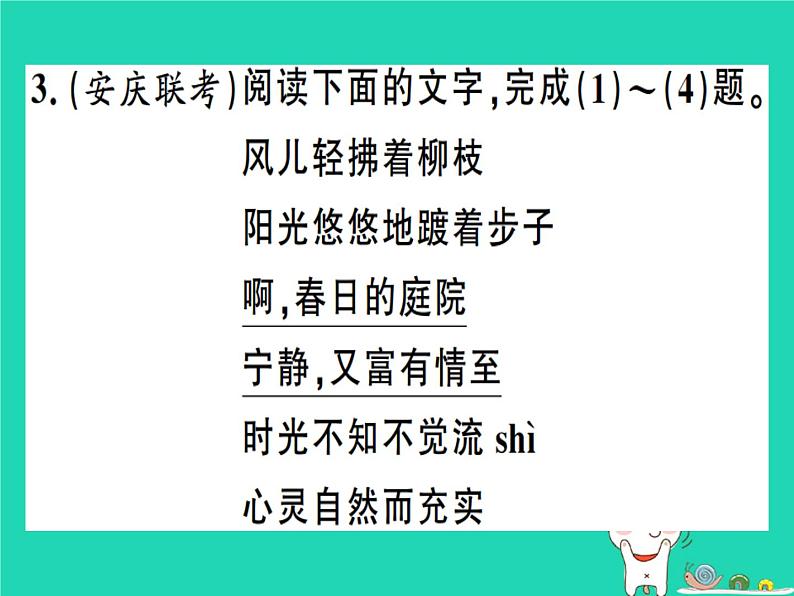 安徽专版2019春八年级语文下册专题复习二语文积累与运用习题课件新人教第7页