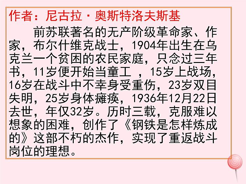 八年级语文下册第六单元名著导读《钢铁是怎样炼成的》课件新人教版03