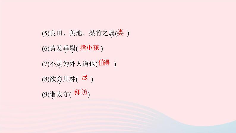 八年级语文下册第三单元9桃花源记习题课件新人教版第6页