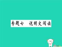 安徽专版2019春八年级语文下册专题复习七说明文阅读习题课件新人教