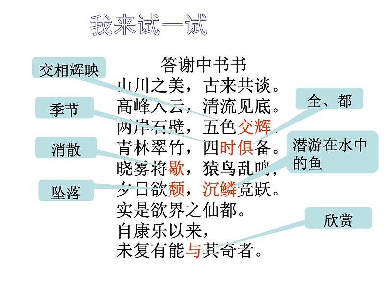 八年级上语文课件《短文两篇 答谢中书书》  人教版（2016部编版）06