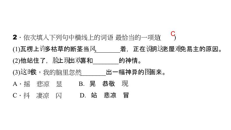 （语文版）八年级语文上册第二单元5故乡习题课件04