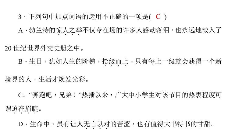 （语文版）八年级语文上册第三单元12三十年前惊世一跪三十年后一座丰碑习题课件05