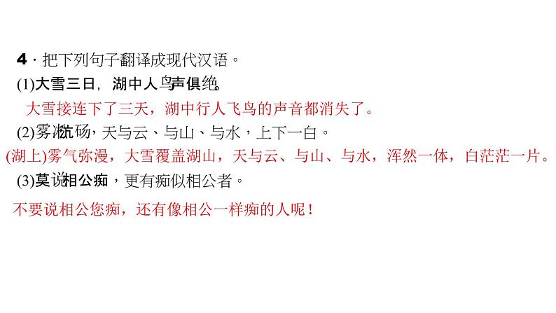 （语文版）八年级语文上册第五单元20湖心亭看雪习题课件06