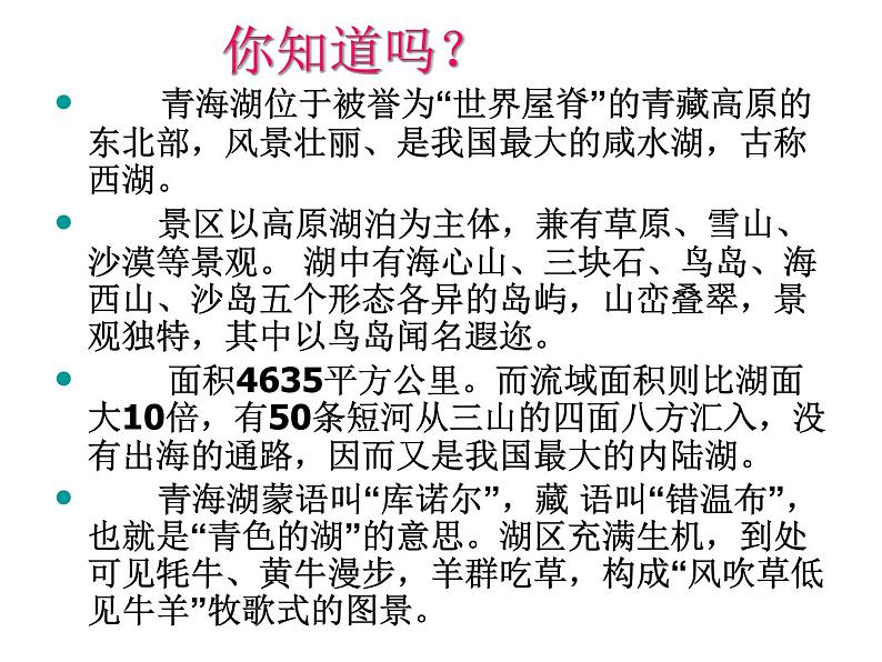 （语文版）八年级语文上册第一单元第3课《青海湖，梦幻般的湖》课件第8页