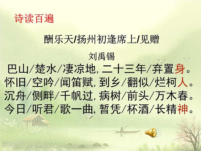 八年级上语文课件诗词曲五首 酬乐天扬州初逢席上见赠 (14)_鲁教版第4页
