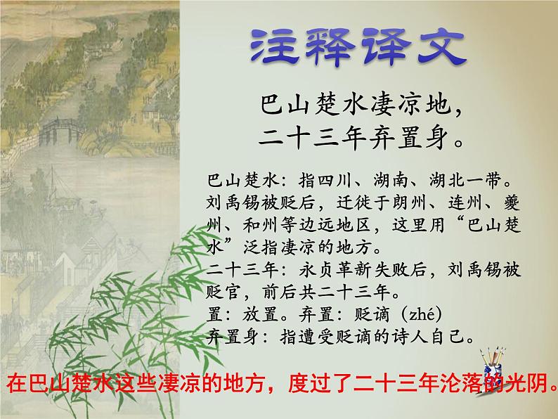 八年级上语文课件诗词曲五首 酬乐天扬州初逢席上见赠 (19)_鲁教版第6页