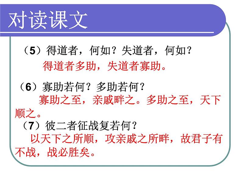 八年级下语文课件孟子两章  得道多助  失道寡助 (14)_鲁教版第8页