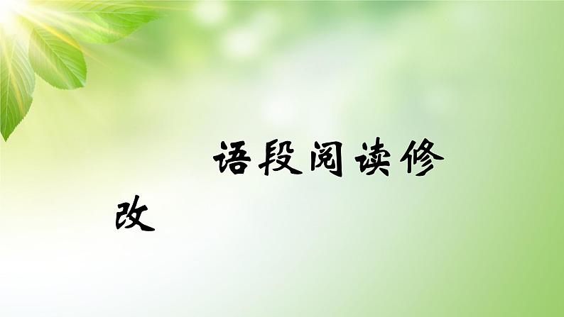 语段阅读修改之04衔接排序 课件PPT01