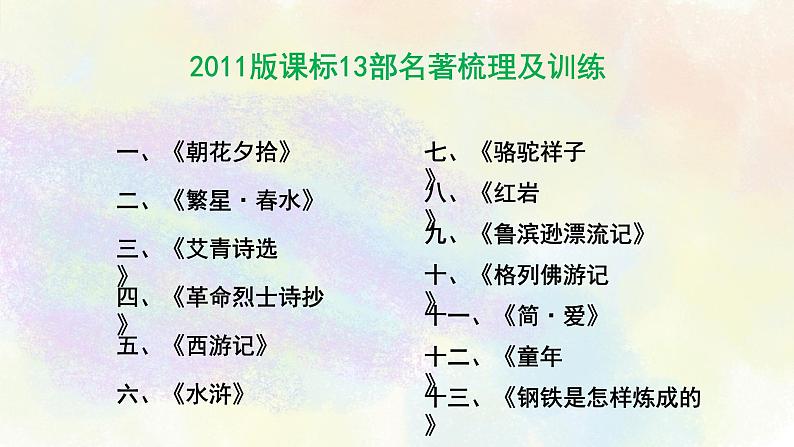 名著阅读练习之01课标13部名著 课件ppt02