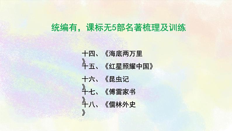 名著阅读练习之02除课标外5部名著 课件PPT02