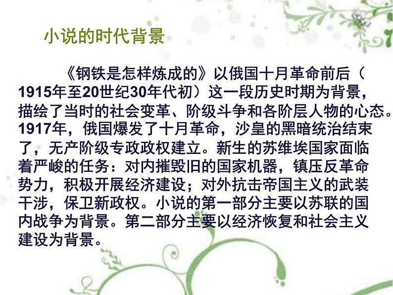 部编版八年级下册语文第六单元名著导读钢铁是怎样炼成的课件04