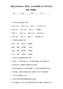 黑龙江齐齐哈尔市、黑河市、大兴安岭地区2020年中考语文真题含答案解析
