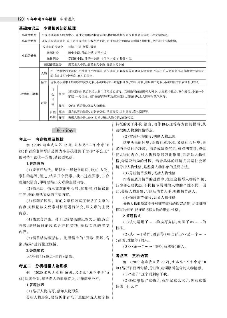 2021版《5年中考3年模拟》全国版中考语文：10专题十　记叙文(散文、小说)阅读02