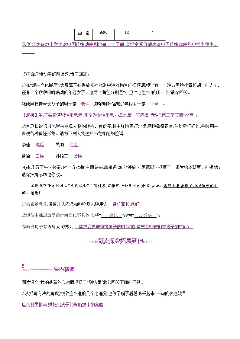 部编版语文八年级下册 1　社　戏 课时作业 (含答案) 练习03