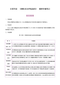 人教部编版八年级下册第六单元名著导读 《钢铁是怎样炼成的》：摘抄和做笔记课后练习题