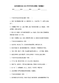 山东省泰安市2020年中考语文真题含答案解析