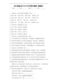 四川省眉山市2020年中考语文真题含解析