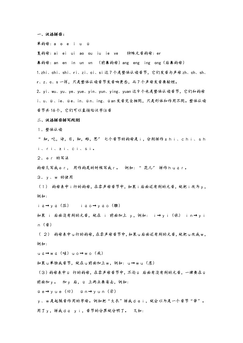一：2021中考拼音规则必背清单第1页