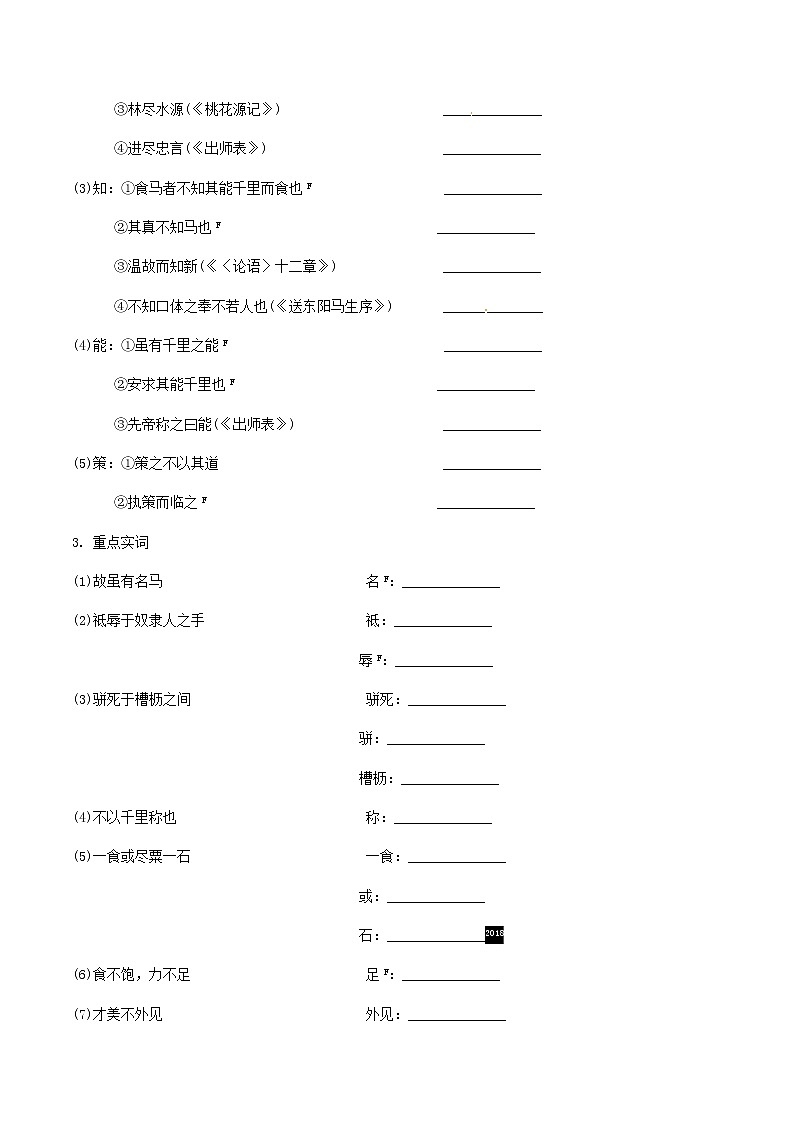 2021中考语文文言文复习测试八下15马说含解析第2页
