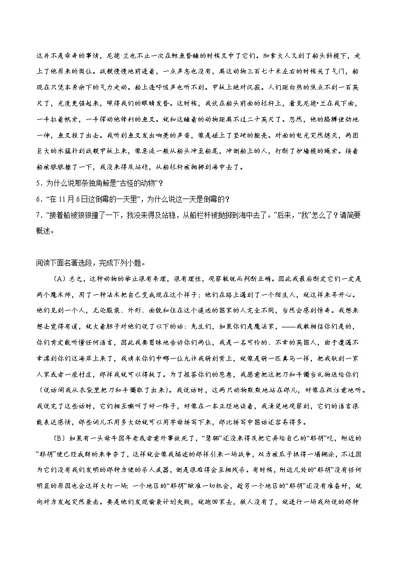 专题32 外国名著阅读（2） 原卷 中考语文复习第2页