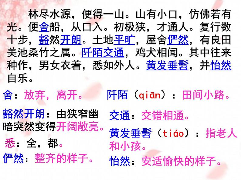 编版语文八年级下册第三单元第9课《桃花源记》课件第8页