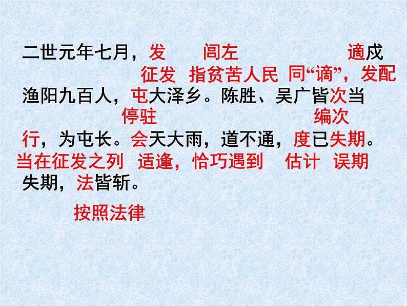 2020-2021学年九年级语文人教部编版下册第22课《陈涉世家》  课件08