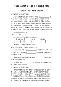 中考语文专题02：字音 字形书写题 专项练习卷（含答案）