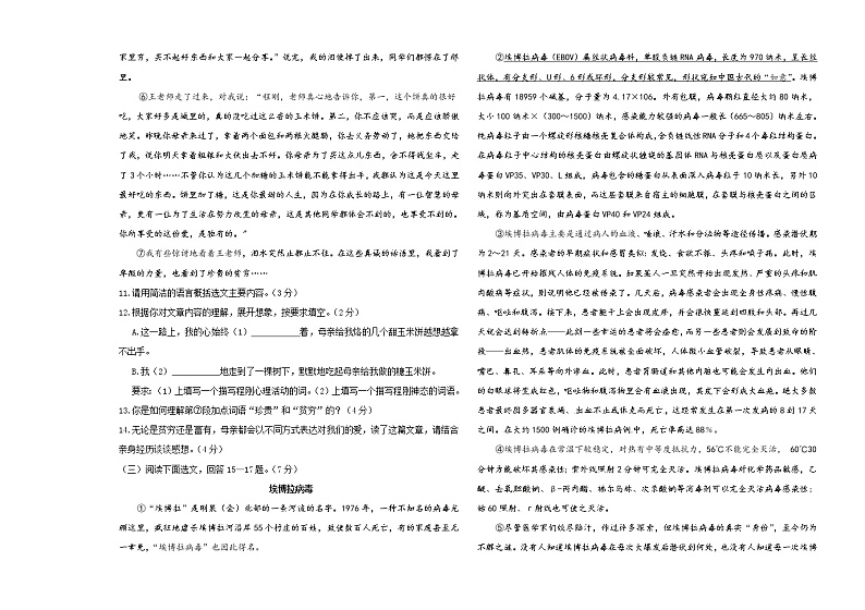 中考语文一轮复习精准检测过关卷2（含答案）第3页