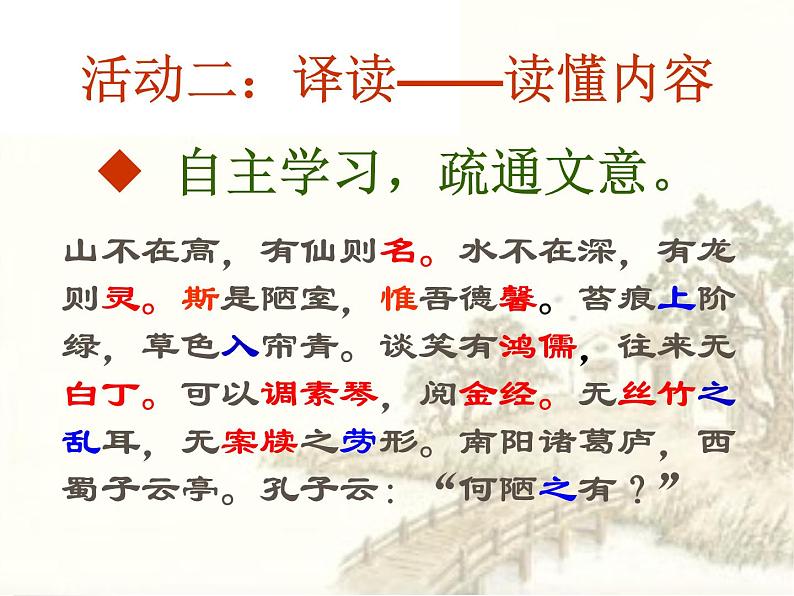 2020-2021学年部编版语文七年级下册第四单元17课《陋室铭》课件（共34张ppt）08