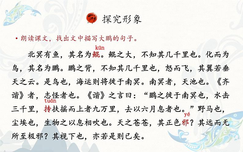 《北冥有鱼》探究“鹏”的形象从而理解文章寓意 课件02