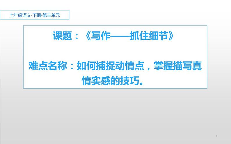 《写作——抓住细节》教学课件01