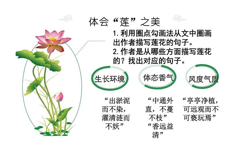 《爱莲说》自主预习课件06