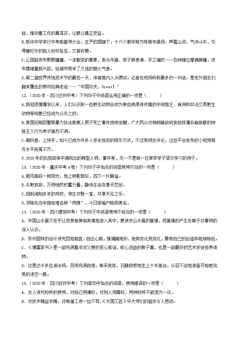 词语（中考语文冲刺训练题精编版原卷+解析）03