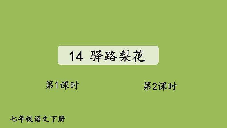 部编版语文七年级下册 第四单元 14 驿路梨花 课件01