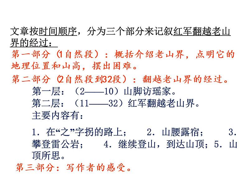 【教学课件】部编版语文七年级下册第2单元6 老山界08