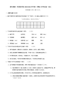 湖南长沙青竹湖湘一外国语学校2020—2021学年七年级下学期入学考试语文试题（无答案）