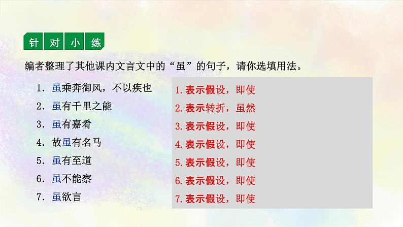 中考文言文虚词第四讲：虽、以第4页