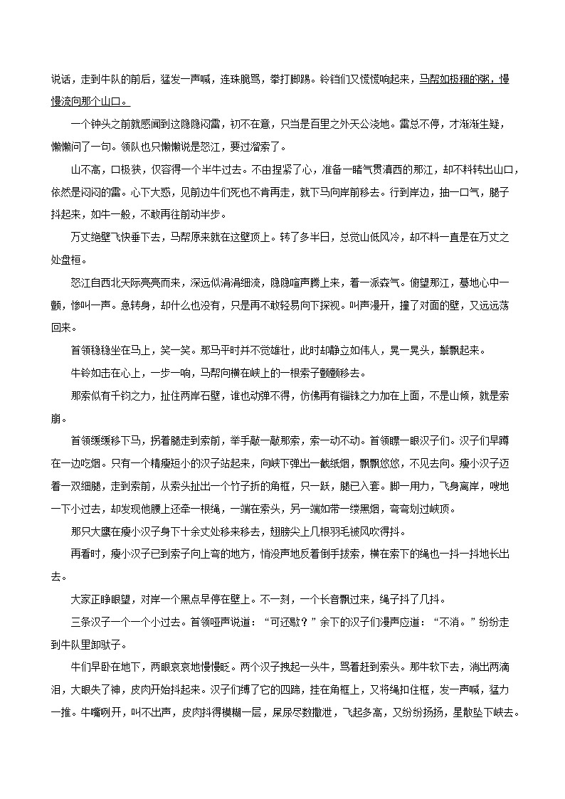 2021年九年级语文下册第二单元7溜索同步练习含解析新人教版20210218167第3页