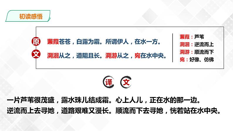 12《诗经》二首：《蒹葭 》课件(共28张PPT)+教案+素材08