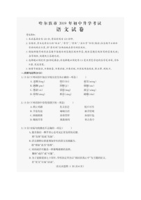 076—2019年黑龙江省哈尔滨市中考语文试题（图片版，含答案）