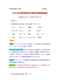 002—2019年山东省德州市中考语文真题逐题答案