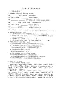 广东省潮州市潮安区2017-2018学年度第一学期期中教学质量检测九年级语文科试卷（图片版，无答案）