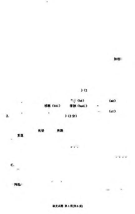 湖北省荆门市2018中考语文试卷（PDF版，含答案）01