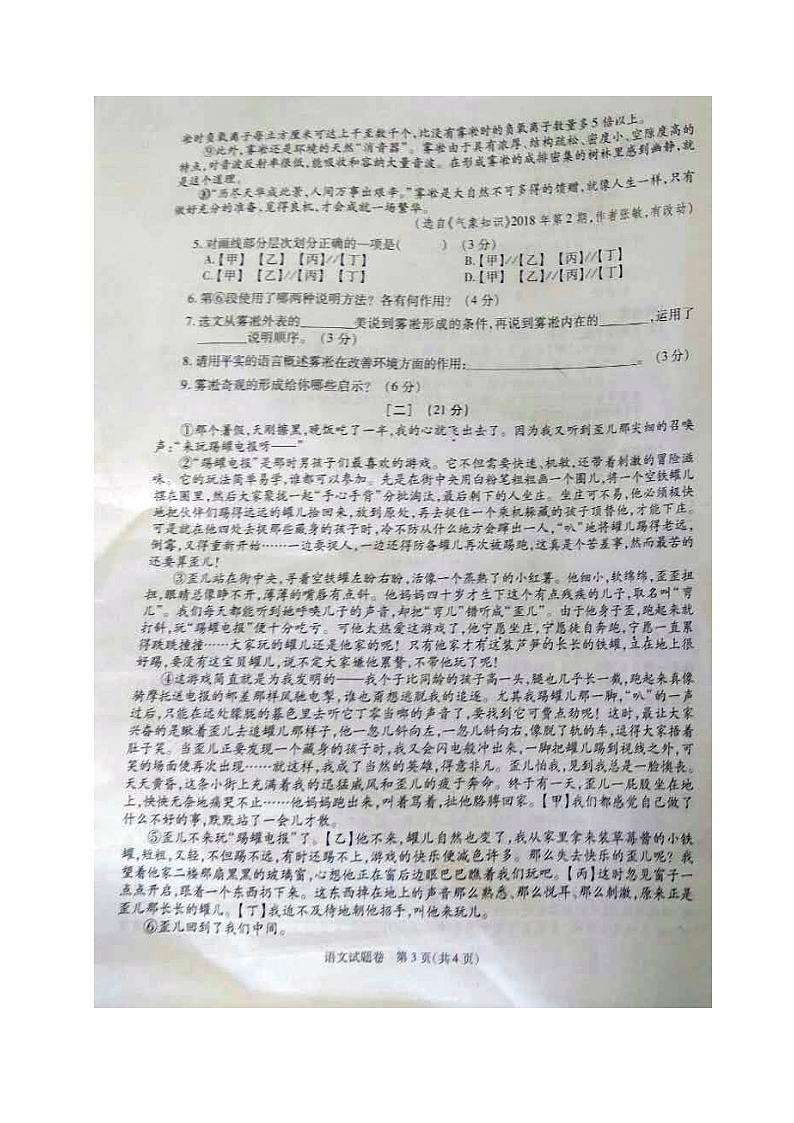 安徽省2018年中考语文试题（图片版，含Word答案）03