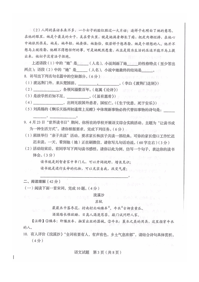 山东省临沂市2018届中考语文真题（图片，无答案03