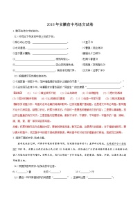 010.2018年安徽省中考语文试卷（解析版）