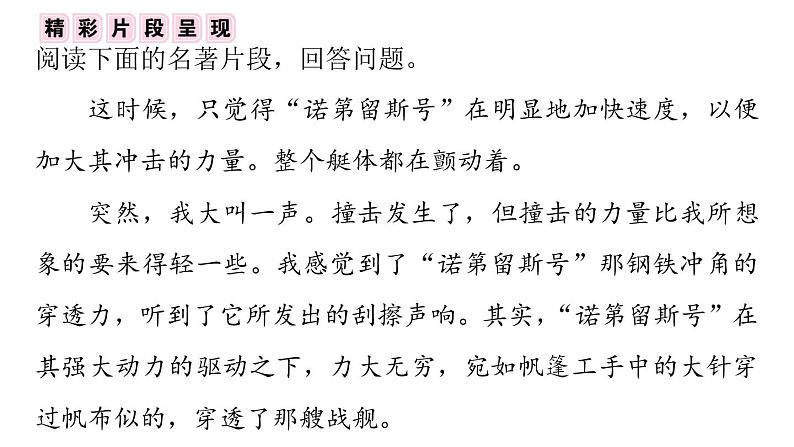 2020—2021学年部编版语文七年级下册第六单元名著导读《海底两万里》习题课件（共27张PPT）06