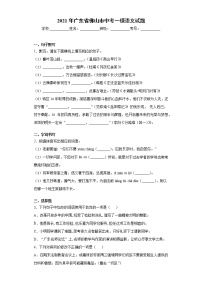 2021年广东省佛山市中考一模语文试题（word版 含答案）
